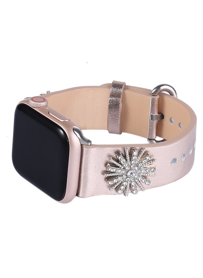 Generic For Apple Watch Series 1-10 Generations Universal For Apple IWatch Watch With Snowflake Diamond Flash-Color:Rose Gold 38mm/40mm/41mm/42mm(series 10)  - Image 4