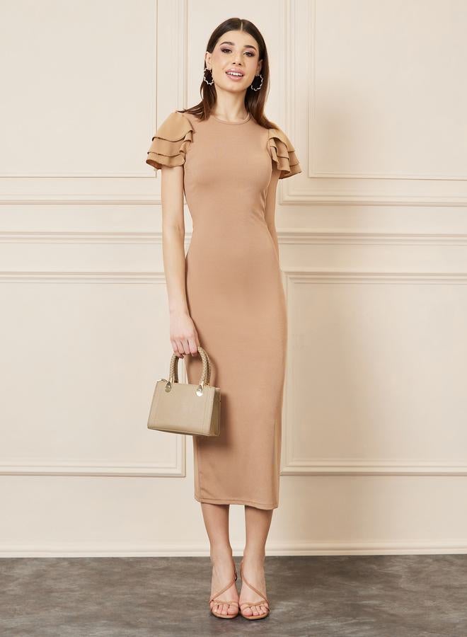 Styli Ruffled Sleeve Sheath Dress  - Image 1
