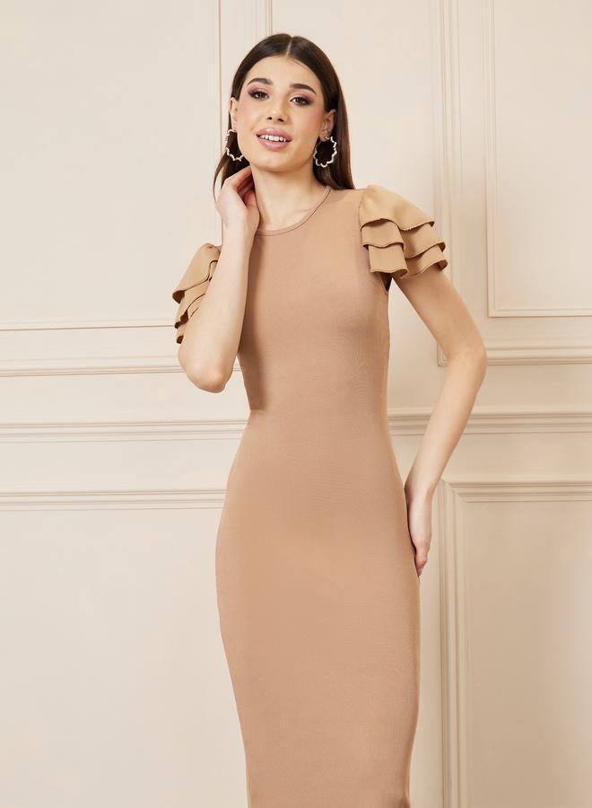 Styli Ruffled Sleeve Sheath Dress  - Image 2