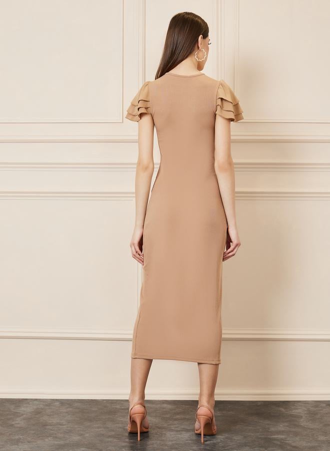 Styli Ruffled Sleeve Sheath Dress  - Image 4