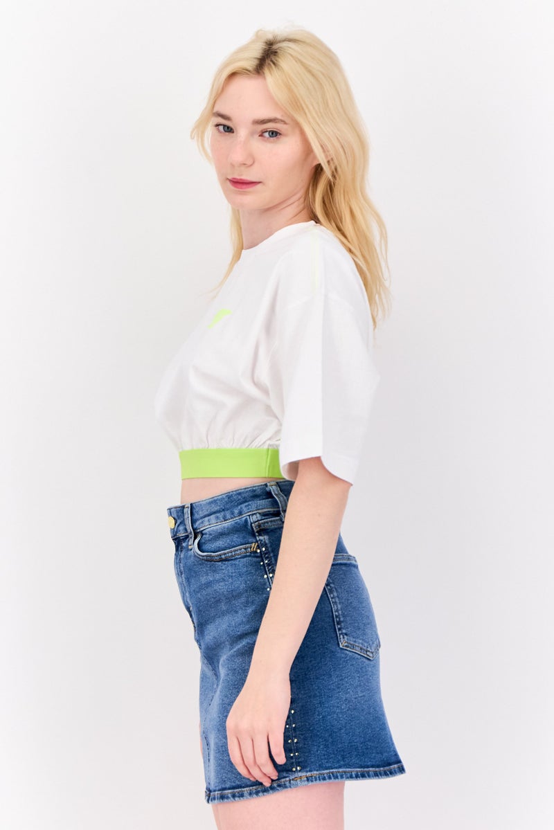 ESPRIT Women Crew Neck Graphic Print Blouse, White - Image 2