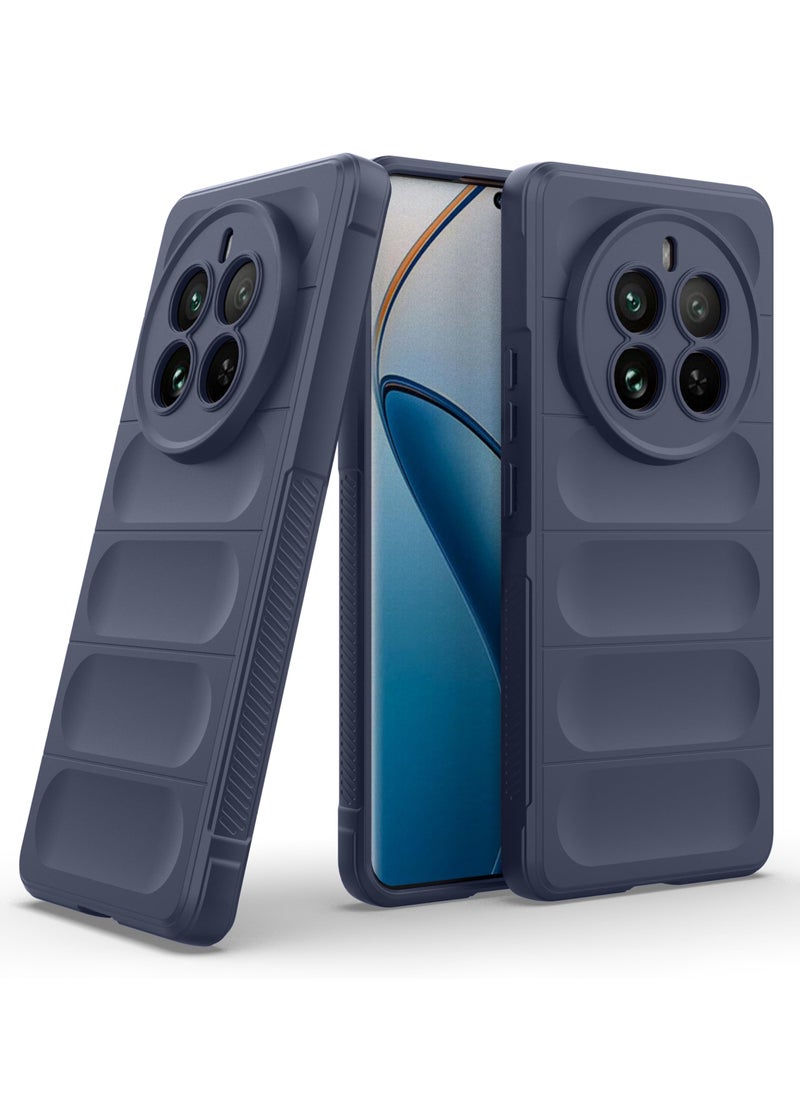 ماركة غير محددة - جراب خلفي من السيليكون عالي الجودة متوافق مع Realme 12 Pro 5G/Realme 12 Pro Plus 5G/Realme P1 Pro 5G جراب Magic Shield مقاوم للصدمات مع حماية للكاميرا (أزرق) - Image 1