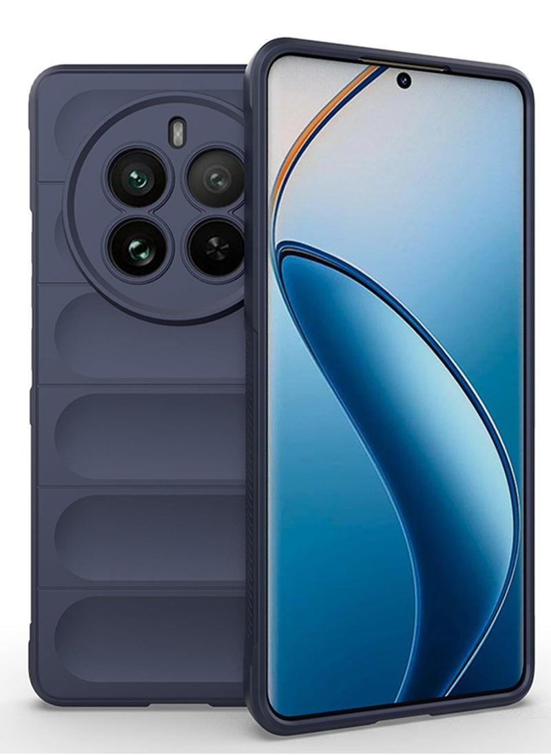 ماركة غير محددة - جراب خلفي من السيليكون عالي الجودة متوافق مع Realme 12 Pro 5G/Realme 12 Pro Plus 5G/Realme P1 Pro 5G جراب Magic Shield مقاوم للصدمات مع حماية للكاميرا (أزرق) - Image 1
