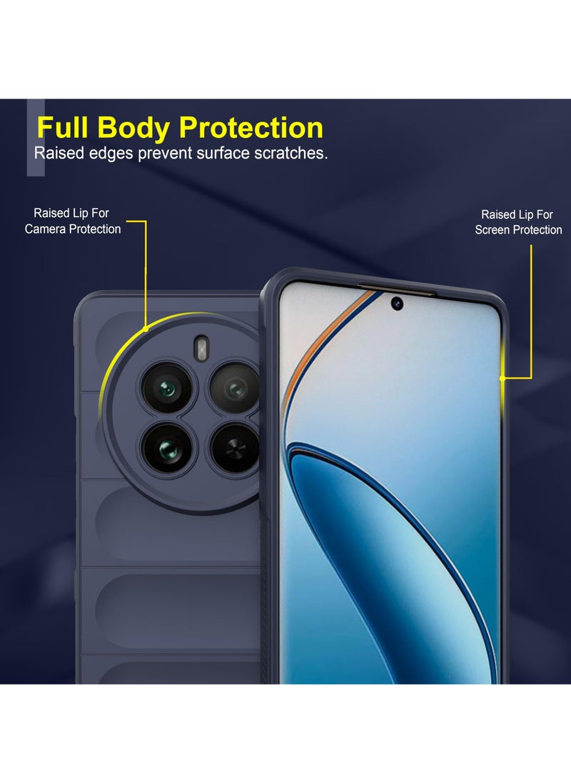 ماركة غير محددة - جراب خلفي من السيليكون عالي الجودة متوافق مع Realme 12 Pro 5G/Realme 12 Pro Plus 5G/Realme P1 Pro 5G جراب Magic Shield مقاوم للصدمات مع حماية للكاميرا (أزرق) - Image 1