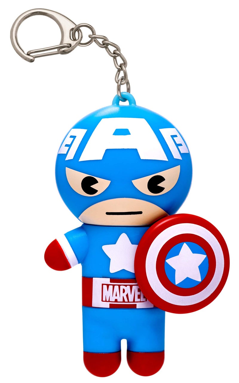 Lip Smacker Marvel Lip Balm Keychain, Clear & Glossy, Fun & Giftable, Cruelty Free - Captain America - Image 1