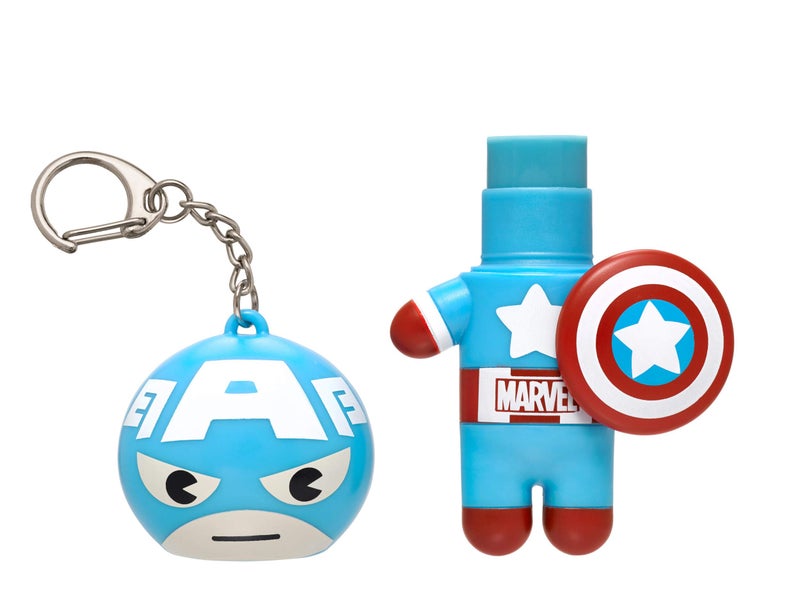Lip Smacker Marvel Lip Balm Keychain, Clear & Glossy, Fun & Giftable, Cruelty Free - Captain America - Image 2