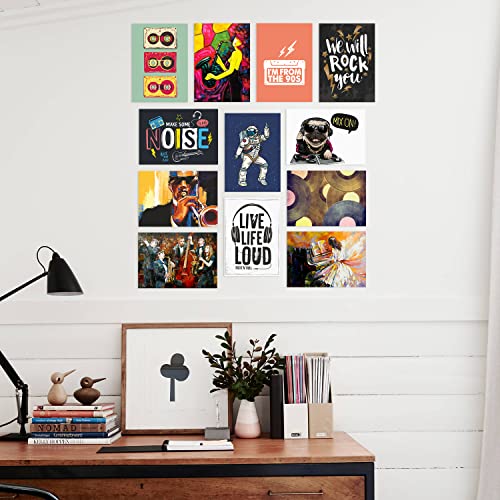 PAPER PLANE DESIGN Music Art Posters collage for Living room Bedroom Office Wall Decoration Poster set of 12 (29 X 21 cm) - Image 2