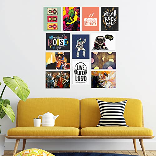 PAPER PLANE DESIGN Music Art Posters collage for Living room Bedroom Office Wall Decoration Poster set of 12 (29 X 21 cm) - Image 3