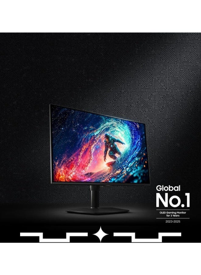 سامسونج 27 inch Odyssey OLED Gaming Monitor G6 G61SH QHD 240Hz Refresh Rate, 0.03Ms Response Time, Glare Free, Height Adjustable and Pivot, Safeguard+, FreeSync Premium Pro, LS27HG612SMXUE Black Black - Image 2