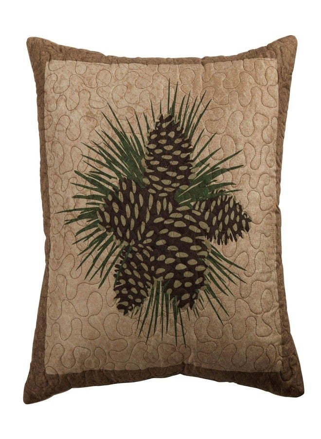 Donna Sharp Throw Pillow - Antique Pine Lodge Decorative Throw Pillow with Pine Cone Design - Square - Image 1