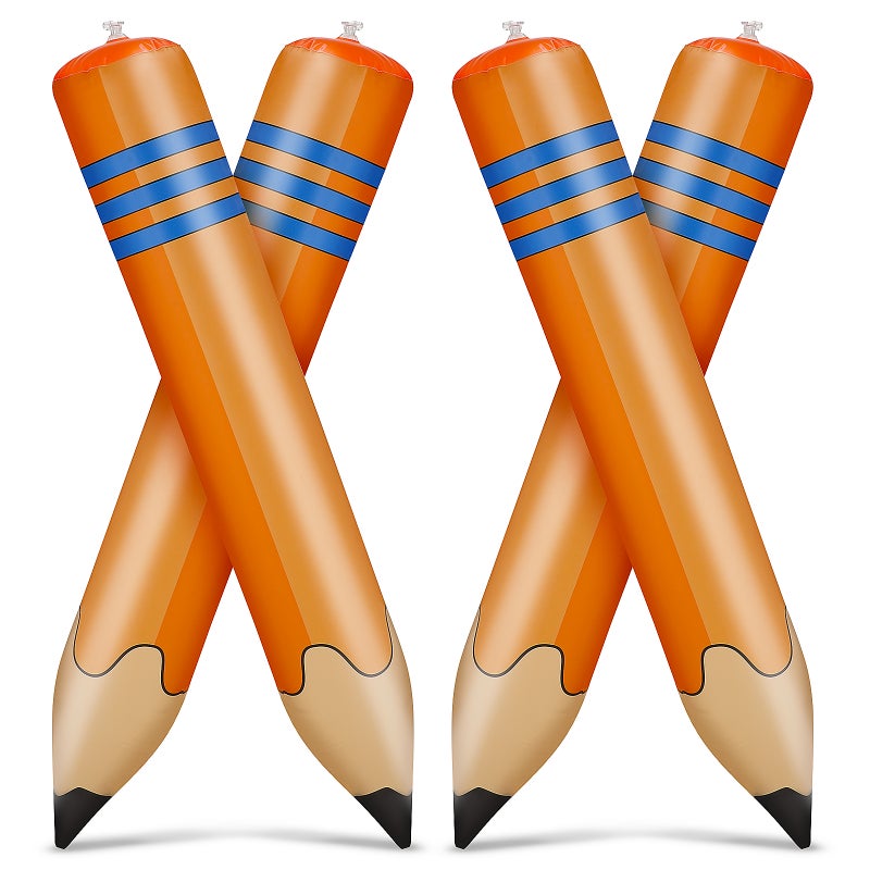 4 Pcs Inflatable Pencils Giant Pencil Balloon Jumbo Pencil Pencil Decorations For Classroom Back To School Decorations - Image 1