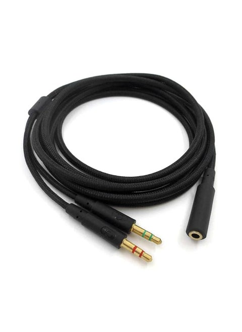 3.5Mm Universal 2 In 1 Gaming Headset Audio Extend Cable For Hyperx Cloud Ii Alpha Cloud Flight Core Headphone For Computer 200Cm