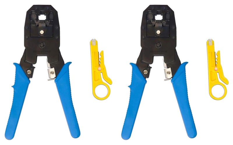 Electronicspices Modular Crimping Tool for RJ45 RJ12 RJ11 CAT5 LAN Connectors Multicolor Pack of 2  - Image 1