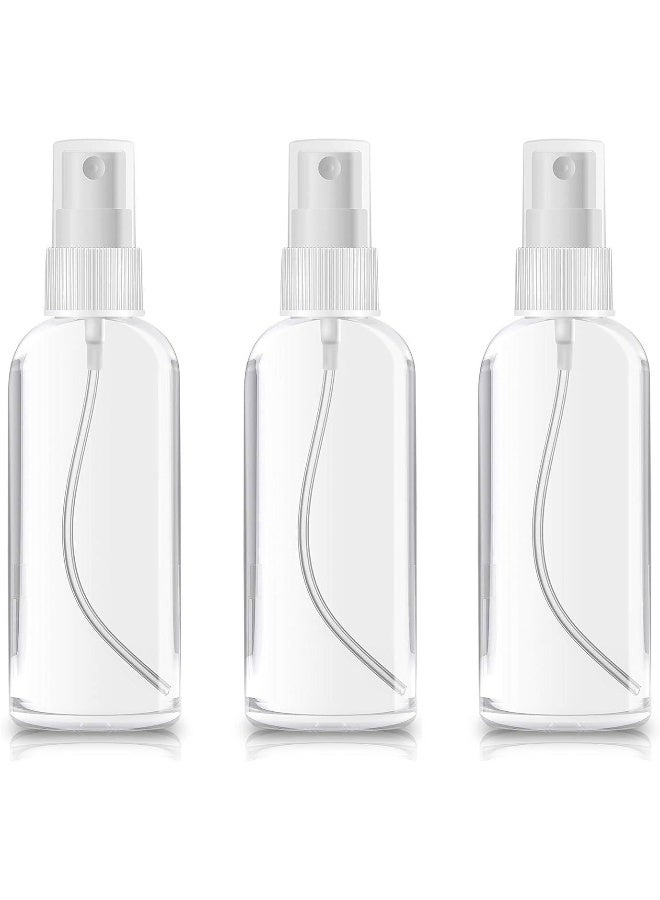 MOMENT 3Pack Plastic Spray Bottles, 2Oz/50Ml Plastic Spray Clear Empty Fine Mist Plastic Mini Travel Bottle Set Bottles Refillable Liquid Containers, Transparent White  - Image 1