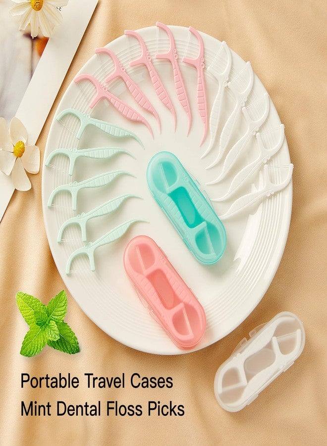 LIAMOSS White Mint Dental Floss Picks, 2 Portable Travel Cases (10 Picks) 65 Refills, Double-Line Flossers for Tight Teeth, Fresh Breath, Plaque Removal, On-The-Go Oral Care - Image 2