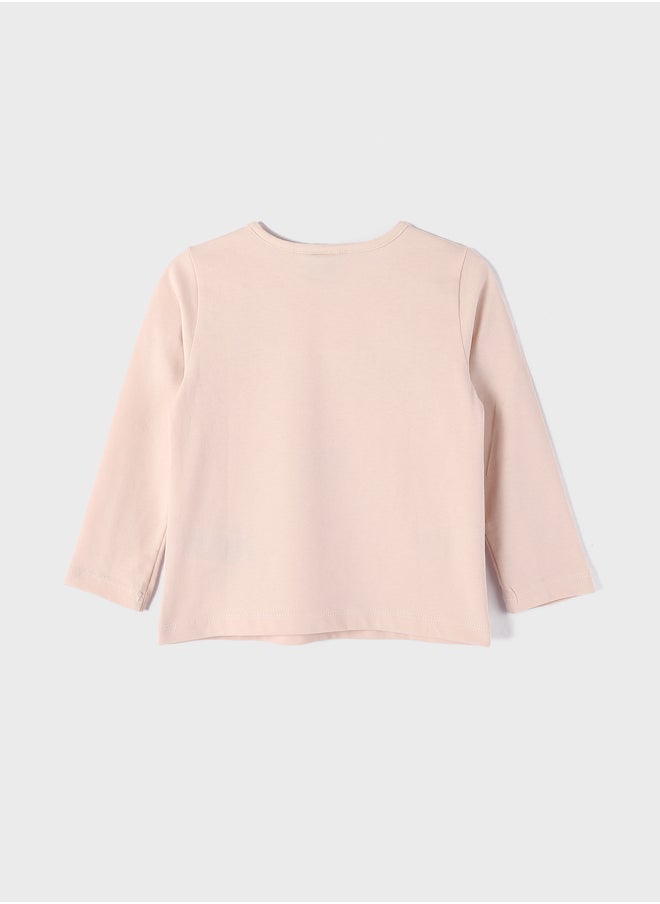 LC WAIKIKI Crew Neck Embroidered Long Sleeve Girl T-shirt  - Image 4