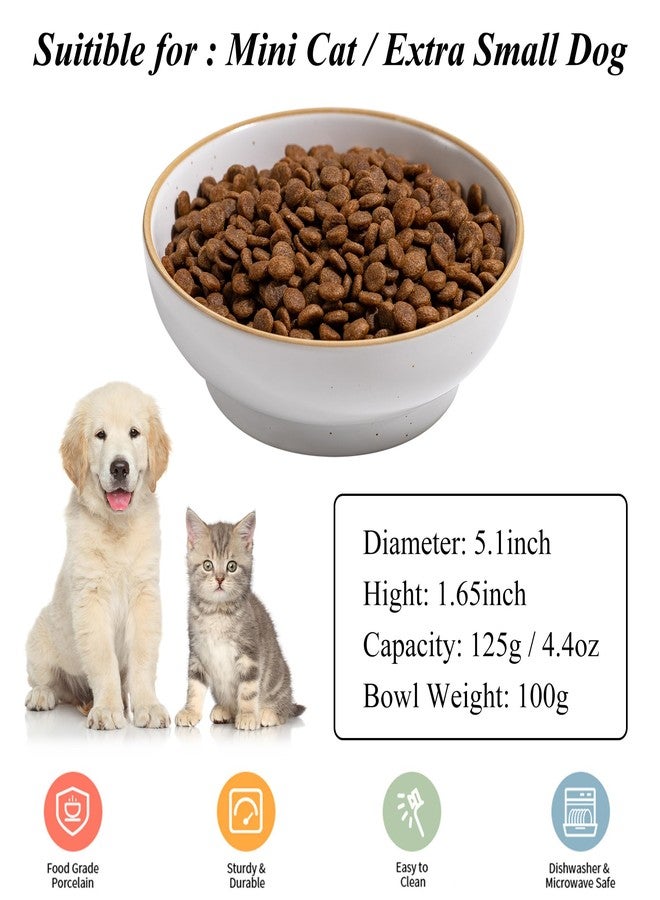 Caigmo Cat Bowl 3 Pack, Pet Plate, Premium Ceramic Food Grade Pet Bowl Suitable for Dry and Wet Food, 5 in Feeding Indoor Cats, Kittens and Small Dogs, Dishwasher Safe (Black White Gray) - Image 2