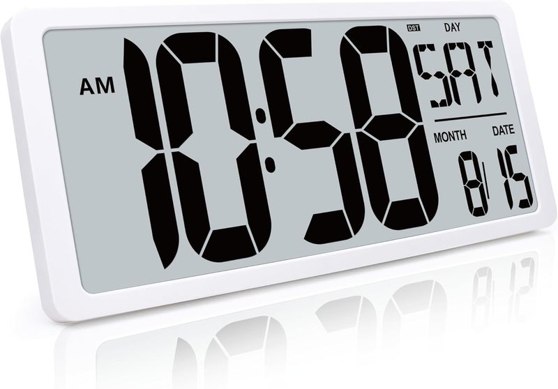 TXL 18.44" Large Digital Wall Clock with Backlight, Battery Operated Alarm Clock with Day, Date & Temperature, Jumbo Display Digital Count Up Down Timer Clock for Hoom,Classroom Room,Office - Image 1