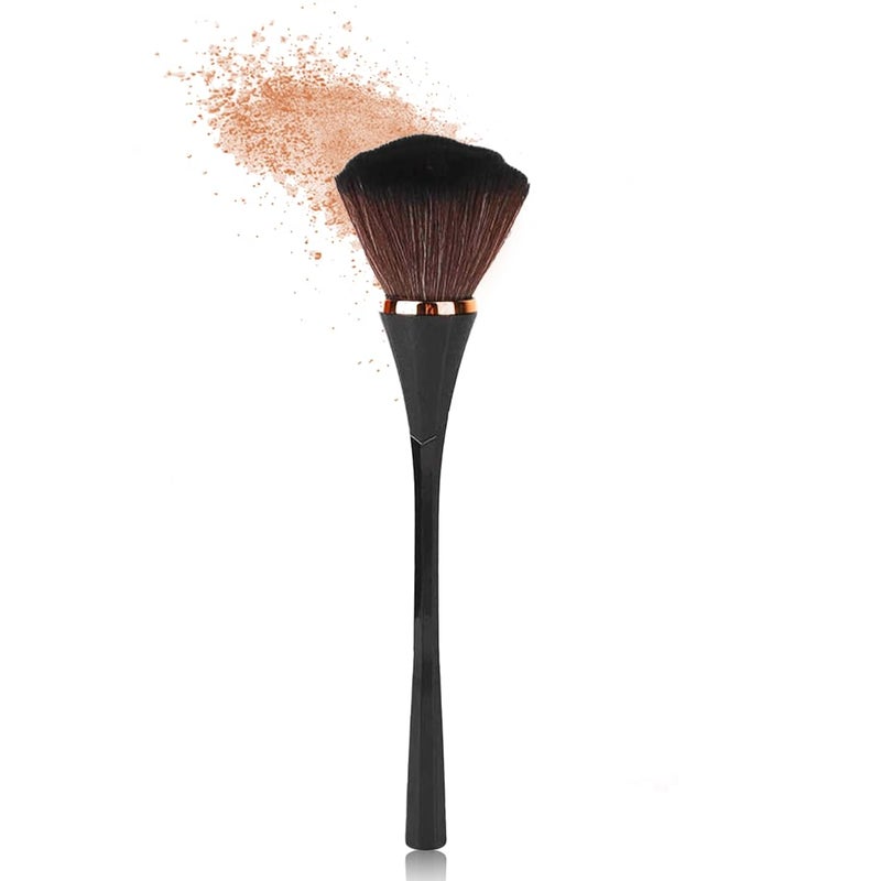 Gleva Multipurpose Professional Powder & Blush Cheek Brush, Travel Cosmetic Brush Perfect for Cheek Forehead Jawline Nose Blending Flawless Highlighter Brush (Black Brush) - Image 1