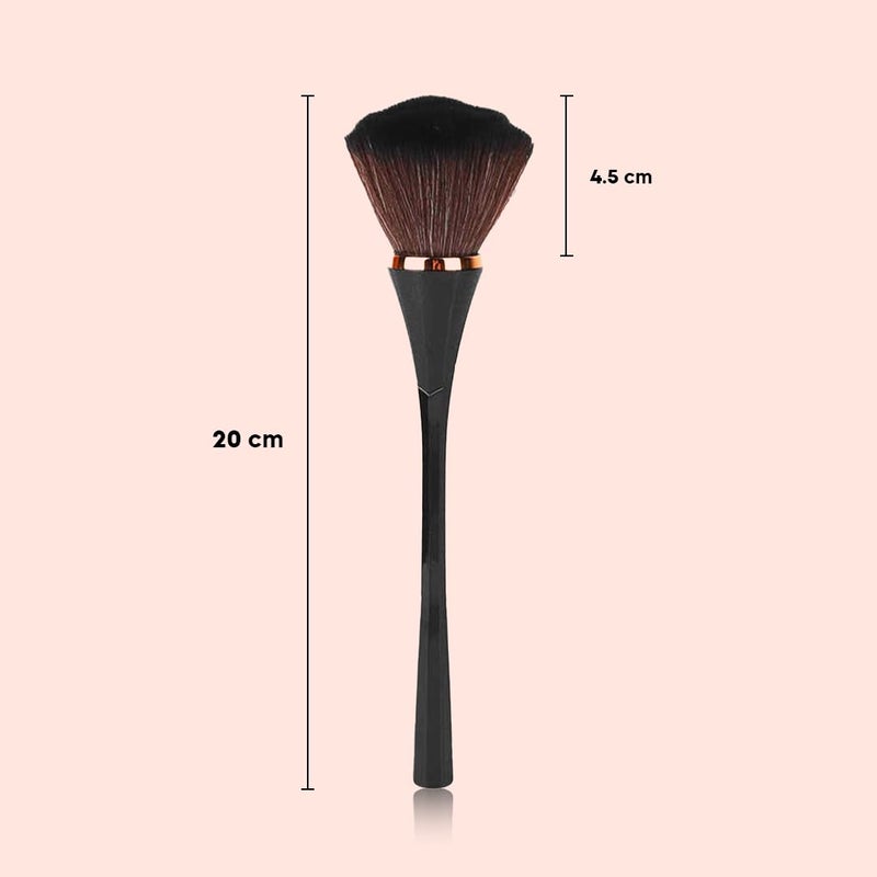 Gleva Multipurpose Professional Powder & Blush Cheek Brush, Travel Cosmetic Brush Perfect for Cheek Forehead Jawline Nose Blending Flawless Highlighter Brush (Black Brush) - Image 5