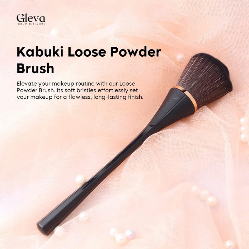 Gleva Multipurpose Professional Powder & Blush Cheek Brush, Travel Cosmetic Brush Perfect for Cheek Forehead Jawline Nose Blending Flawless Highlighter Brush (Black Brush) - Image 3