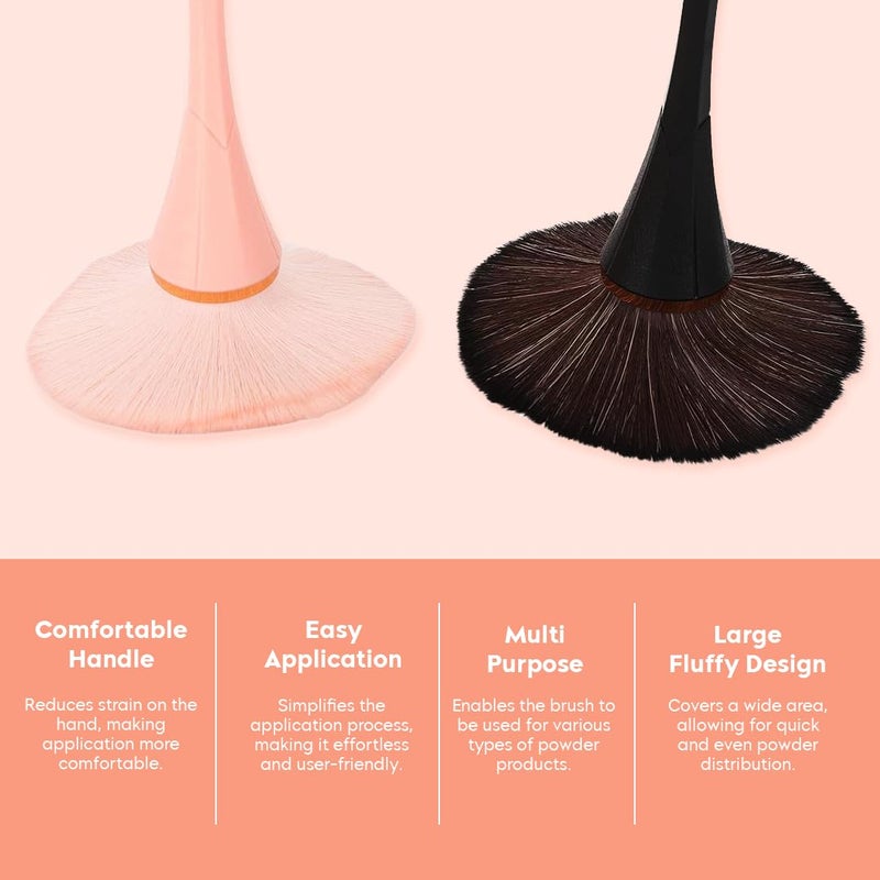 Gleva Multipurpose Professional Powder & Blush Cheek Brush, Travel Cosmetic Brush Perfect for Cheek Forehead Jawline Nose Blending Flawless Highlighter Brush (Black Brush) - Image 4