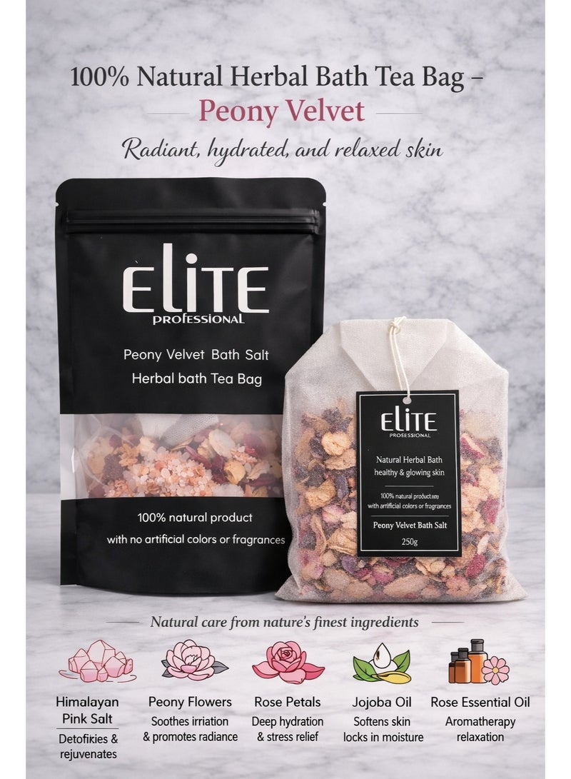 Peony Velvet Bath Salt (Herbal Bath Tea Bag)