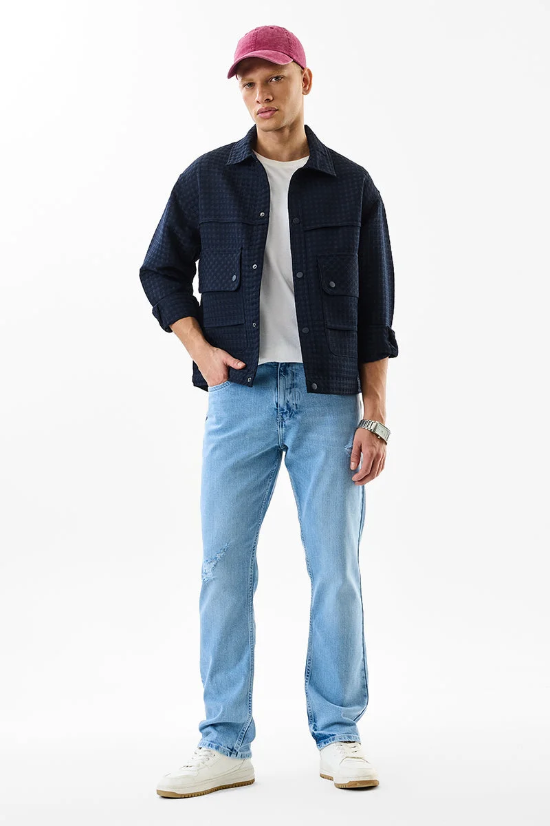 SNITCH Stretch Comfort Fit Light Distressed Jeans