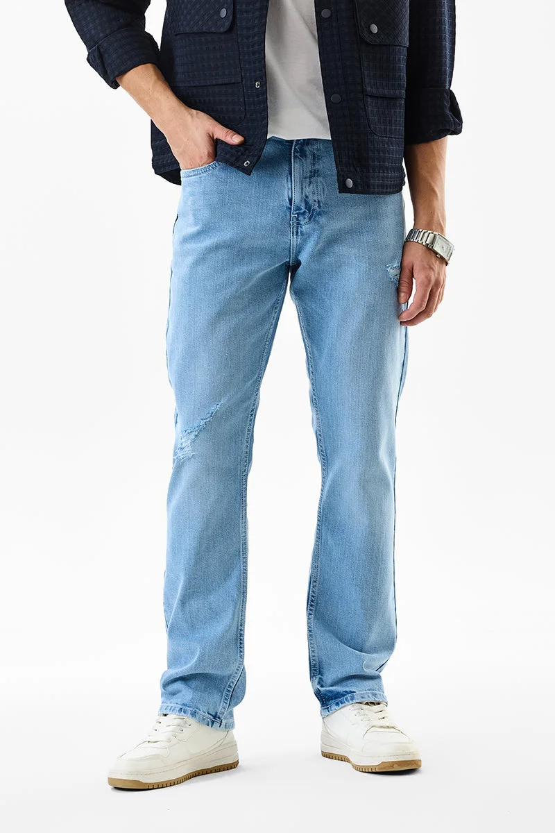 SNITCH Stretch Comfort Fit Light Distressed Jeans