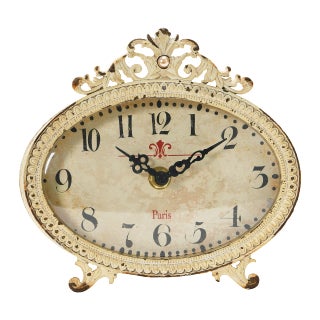 Creative CoOp Decorative Antiqued Pewter Mantel Clock Cream - pzsku/ZCF87CE43333D9C9CEA2EZ/45/1749490721/0b1b1f18-32b9-453c-b9b4-75464e6e840d