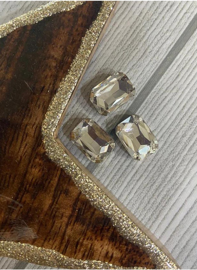 mjuhurat Elegant transparent Rectangular Crystal studs 