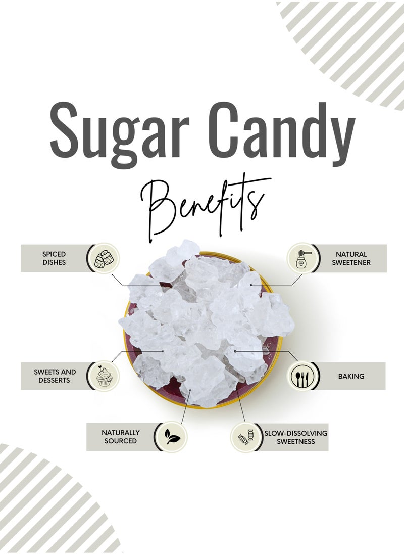 Awafi Mill AWAFI MILL Sugar Candy | Crystal Rock Sugar | Mishri for Beverages and Desserts (Bottle of 250 gram / 9 Oz)  - Image 3
