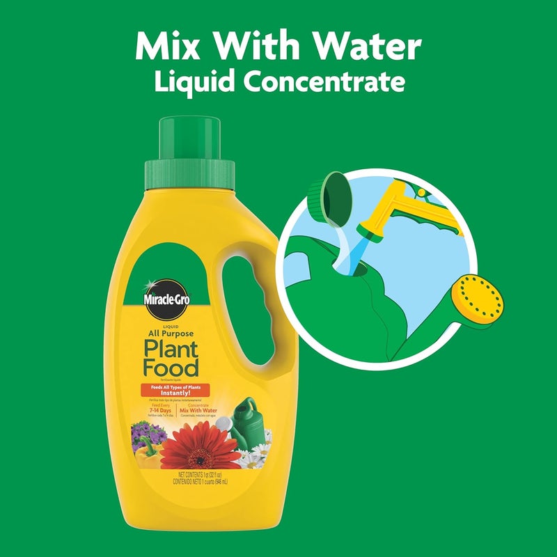Miracle-Gro مركّز غذاء النباتات السائل الشامل من ميراكل-غرو، 32 أونصة - Image 3