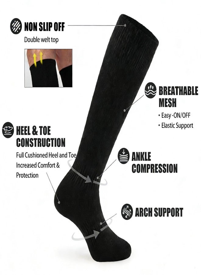 GRAPMKTG 3 Pack Soccer Softball Baseball Socks for Youth Football Knee High Socks for Kids Tube Socks for Boys Girls Black X-Small - Image 5