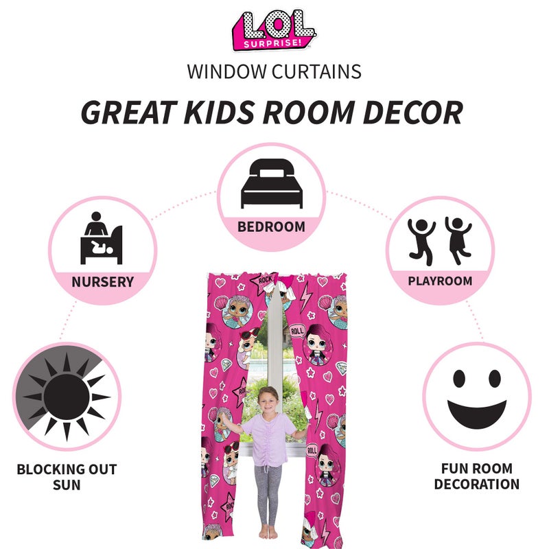 Franco Kids Room Window Curtains Drapes Set  82 in x 84 in  LOL Surprise - Image 3