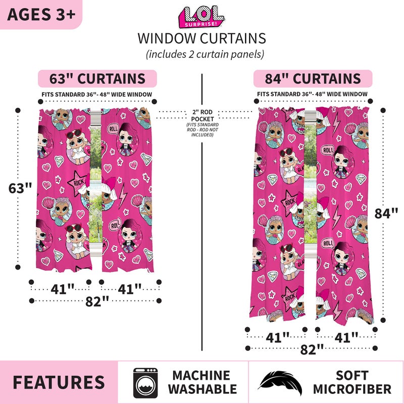Franco Kids Room Window Curtains Drapes Set  82 in x 84 in  LOL Surprise - Image 4