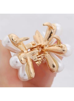 Ant 6-Piece Small Pearl Hair Clips, White Metal Flower Design Claw Clips, Bangs Clips Decorative Hair Accessories for Women Girls  - Image 4