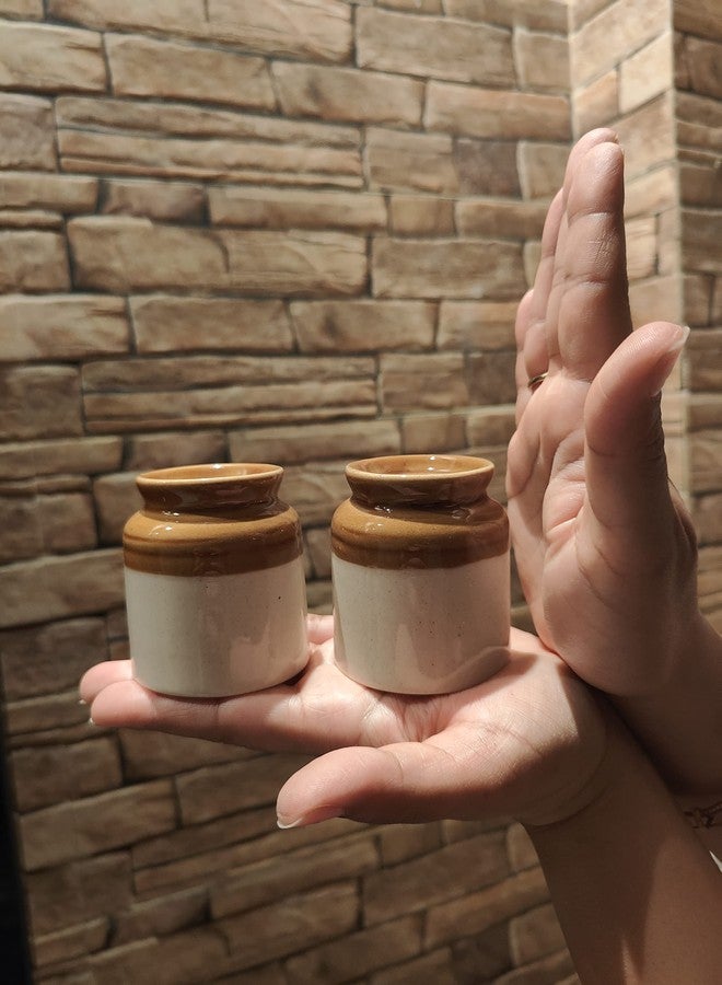 Bumbleberry Pure Ceramic Hand-Painted Classic Salt and Pepper Dispenser Set | Beige & Brown | Barni Shape | Glossy Finish | Premium Quality | Set of 2 (1 Salt & 1 Pepper Dispenser) - Image 5