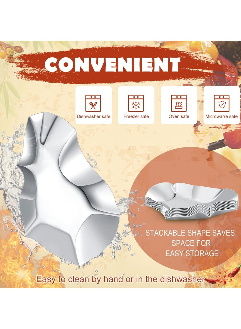 Barakah 8 قطع من قواقع المحار المصنوعة من الفولاذ المقاوم للصدأ، مقلاة للشواء لطهي المحار والجمبري والمحار والبلح، مقلاة للشواء قابلة لإعادة الاستخدام من الفولاذ المقاوم للصدأ - Image 3