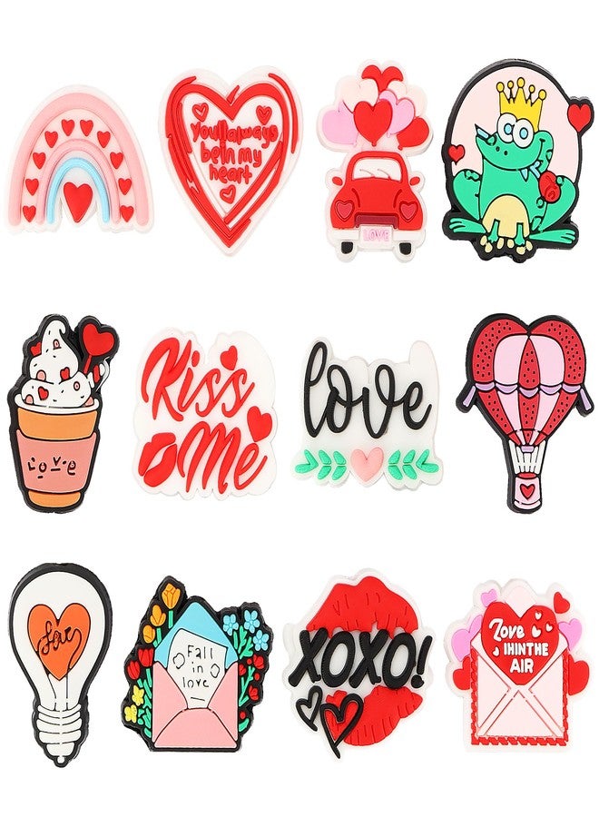 mortd 12Pcs Valentine's Day Silicone Focal Beads, Valentine's Day Silicone Beads XOXO Focal Beads for Beadable Pen Keychain Making, DIY Pen Beads Focal Beads for Valentine's Day Party Supplies - Image 1