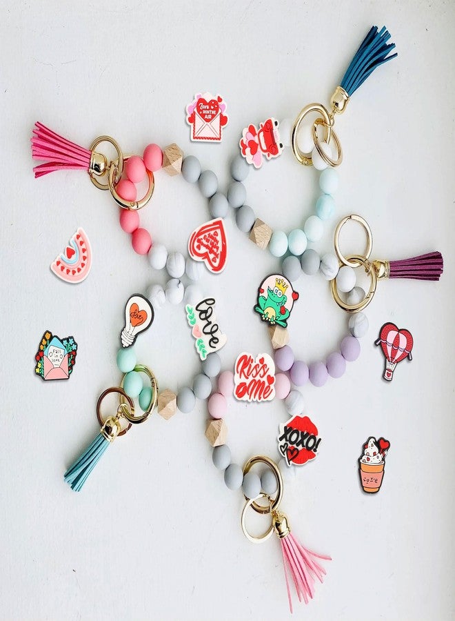 mortd 12Pcs Valentine's Day Silicone Focal Beads, Valentine's Day Silicone Beads XOXO Focal Beads for Beadable Pen Keychain Making, DIY Pen Beads Focal Beads for Valentine's Day Party Supplies - Image 5