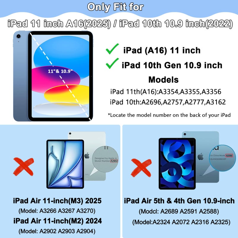 rantice Clear Case for iPad (A16) 11-inch 11th Generation 2025 / iPad 10th Generation 10.9 inch, Wave-Border Soft TPU+Hard PC, Anti-Scratch Ultra Slim Protective Tablet Cover, Shockproof Impact Resistant. - Image 2