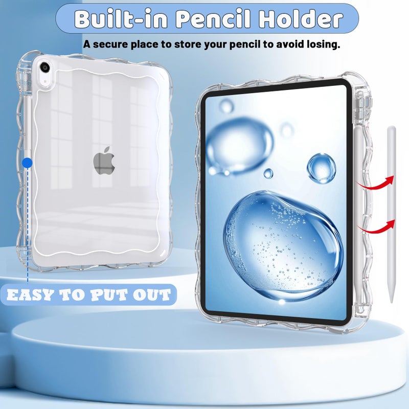 rantice Clear Case for iPad (A16) 11-inch 11th Generation 2025 / iPad 10th Generation 10.9 inch, Wave-Border Soft TPU+Hard PC, Anti-Scratch Ultra Slim Protective Tablet Cover, Shockproof Impact Resistant. - Image 4