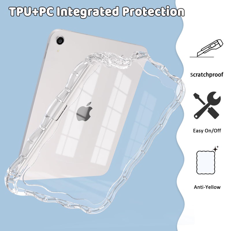 rantice Clear Case for iPad (A16) 11-inch 11th Generation 2025 / iPad 10th Generation 10.9 inch, Wave-Border Soft TPU+Hard PC, Anti-Scratch Ultra Slim Protective Tablet Cover, Shockproof Impact Resistant. - Image 5