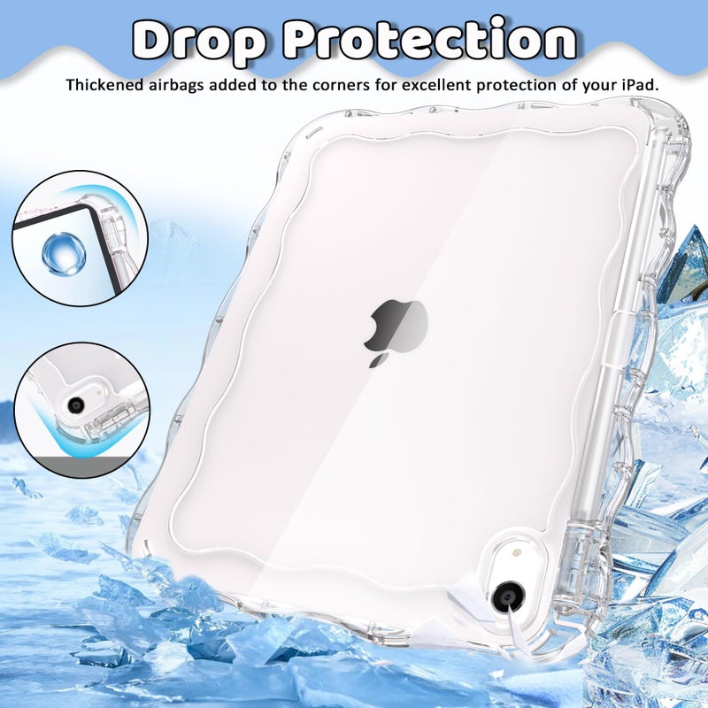 rantice Clear Case for iPad (A16) 11-inch 11th Generation 2025 / iPad 10th Generation 10.9 inch, Wave-Border Soft TPU+Hard PC, Anti-Scratch Ultra Slim Protective Tablet Cover, Shockproof Impact Resistant. - Image 3