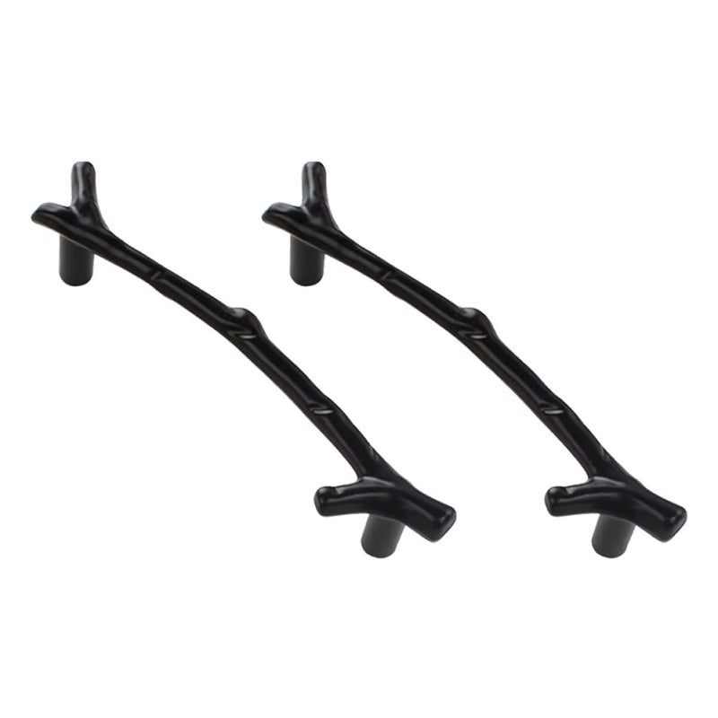 Black Branch Shaped Cabinet Handles 2 Pack Rustic Tree Twig Drawer Pulls Kitchen Furniture Hardware - Image 2