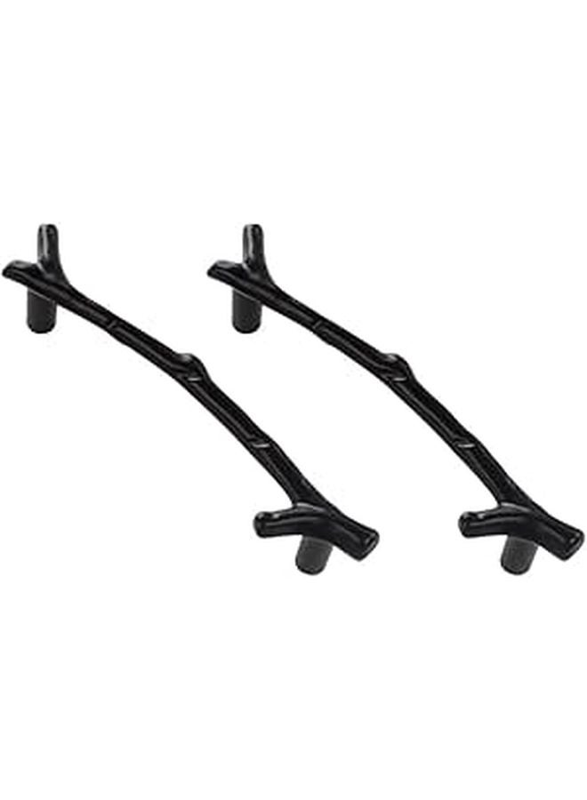Black Branch Shaped Cabinet Handles 2 Pack Rustic Tree Twig Drawer Pulls Kitchen Furniture Hardware - Image 1