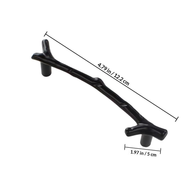 Black Branch Shaped Cabinet Handles 2 Pack Rustic Tree Twig Drawer Pulls Kitchen Furniture Hardware - Image 3