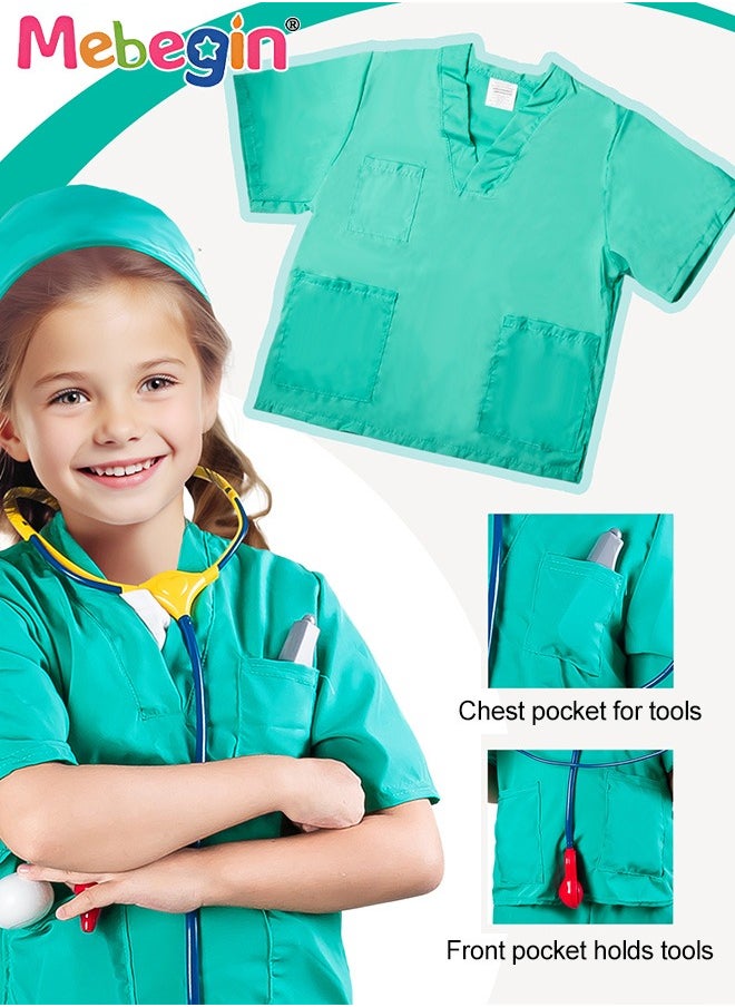 MEBEGIN Doctor Costume Kit with Rich Accessaries, Doctor-themed Pretend Play Playset, Nurse Uniform Playset with Stethoscope Sphygmomanometer, Scissors and Other Tools, Suitable for Cosplay, Themed Parties and Family Game, Ideal Gift for Kids  - Image 5