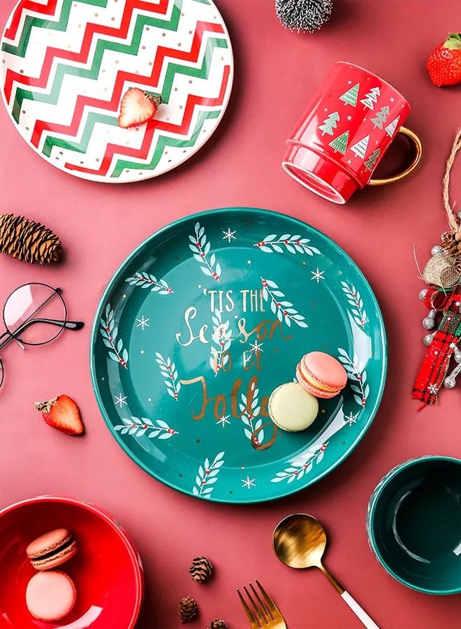 XIANGYU Christmas Creative Ceramic Plate Western Food Tableware Dish Rice Bowl Mug Set  - Image 3